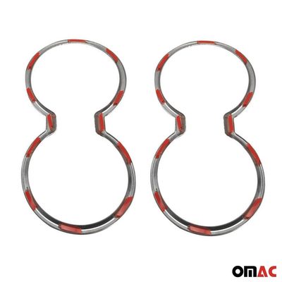 2012-2017 Hyundai Veloster Cup Holder Frame Molding Trim Silver Stainless Steel 2 Pcs
