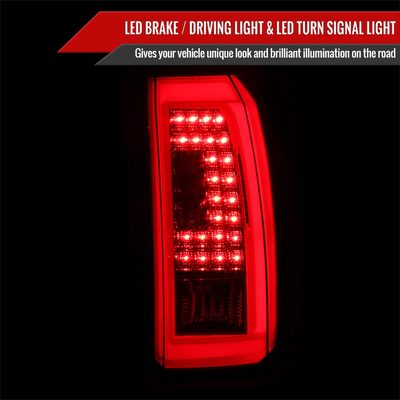 2015-2020 GMC Yukon/Yukon XL Denali SLE/SLT LED Tail Lights Chrome/Red Clear