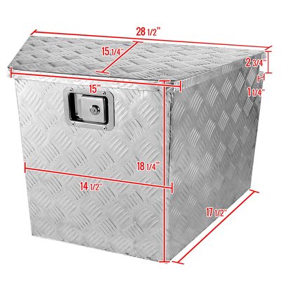 Universal 15~29" Silver Heavy Duty Truck Trailer Tongue Tool Box w/ Lock & Keys