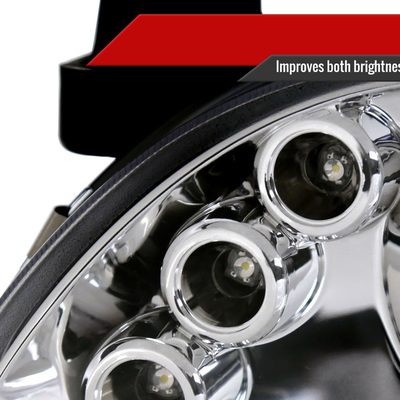 1993-1997 Toyota Corolla Dual Halo Projector Headlights Chrome/Clear Lens