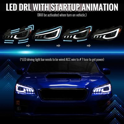 For Subaru Impreza WRX STI 2015-2021 Projector Headlights Sequential LED Switchback DRL Black Housing Smoked Lens