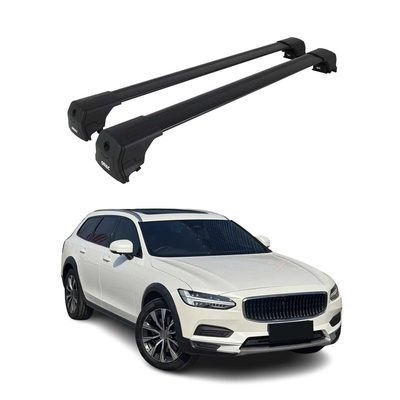 2017-2024 Volvo V90 Cross Country Roof Rack Cross Bars Black