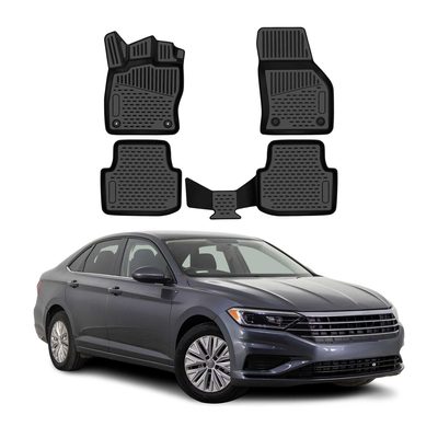 OMAC Floor Mats Liner for Volkswagen Jetta A7 2019-2021 Pre-FL Rubber Black 4Pcs