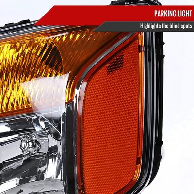 2004-2015 Nissan Titan/04-2007 Armada Factory Headlights Amber Reflectors Chrome