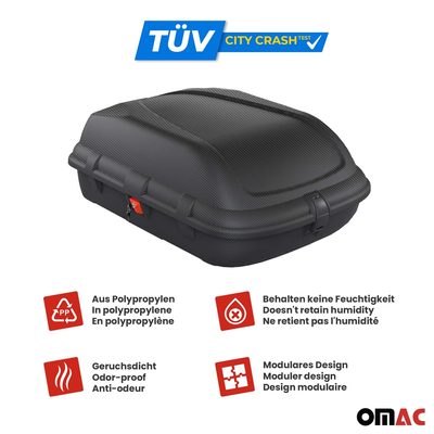 OMAC Car Rooftop Cargo Box Luggage Carrier 9.5 Cubic Feet Carbon Fiber Textured