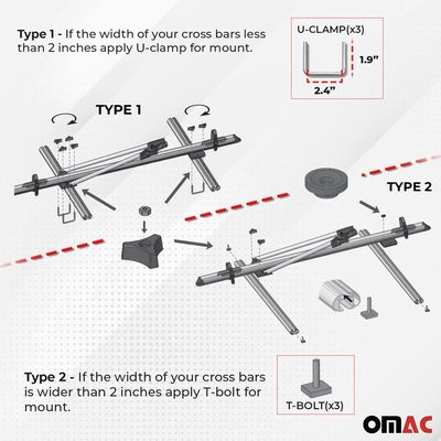2014-2018 Subaru Forester IV Bike Rack Carrier Roof Racks Set Gray 3Pcs