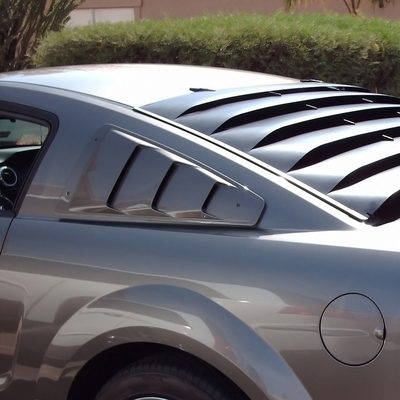2005-2014 Ford Mustang Matte Black ABS Quarter Side Window Louvers Vent