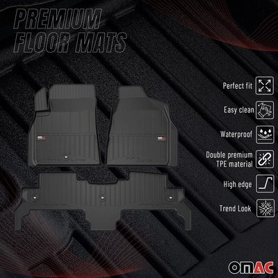 2009-2017 Chevrolet Traverse Premium Floor Mats Liners Full Set All Weather Heavy Duty