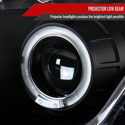 2003-2005 Nissan 350Z Dual Halo Projector Headlights Matte Black/Clear Lens