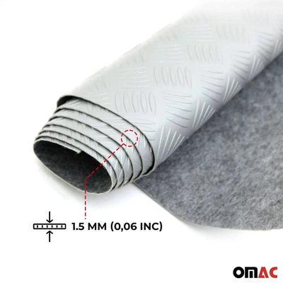 Rubber Truck Bed Liner Trunk Mat Floor Liner Alu. Look Chequered Gray 118"x79"