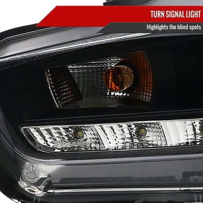 2008-2015 Mitsubishi Lancer EVO Projector Headlights SMD LED Light Strip Black