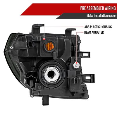 2005-2008 Nissan Frontier/2005-2006 Pathfinder Factory Headlights Matt Black