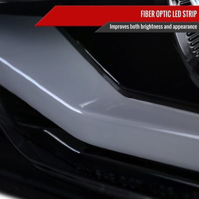 2010-2013 Chevy Camaro LED Bar Projector Headlights Glossy Black/Smoke Lens