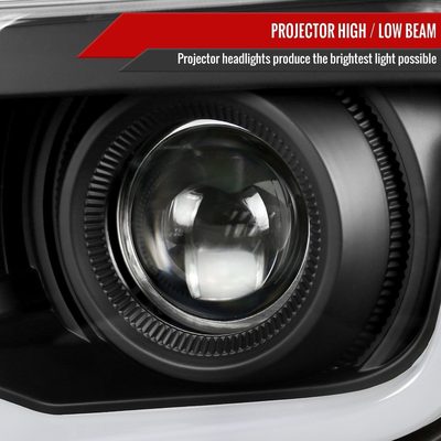 2010-2013 Chevy Camaro LED Bar Projector Headlights Matte Black/Clear Lens