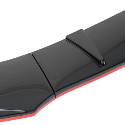 Universal Glossy Black/Red Trim Polypropylene 3Pcs Bumper Lip Spoiler Set