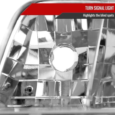 1998-2011 Ford Crown Victoria Factory Style Headlights Chrome/Clear Lens