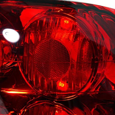 1993-1997 Honda Del Sol Tail Lights Chrome Housing/Red Clear Lens