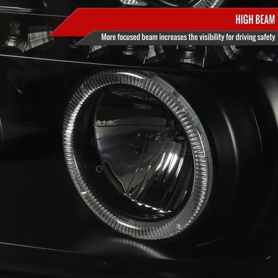 2002-2006 Cadillac Escalade Dual Halo Projector Headlights SMD LED Light Smoke