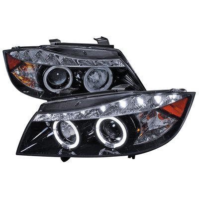 2006-2008 BMW E90 3 Series Sedan Dual Halo Projector Headlights LED Smoke