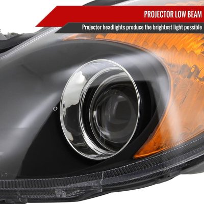 2002-2005 Hyundai Sonata Projector Headlights Matte Black Housing/Clear Lens