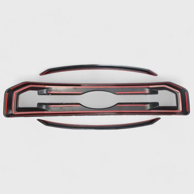 2020-2022 Ford F-250/350 Grille Overlay Gloss Black 3Pcs ABS Plastic