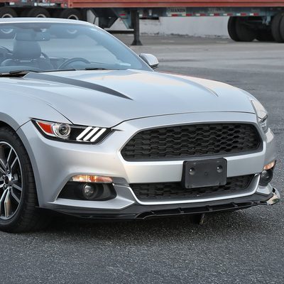 2015-2017 Ford Mustang Glossy Black Polypropylene 3Pcs Bumper Lip Spoiler