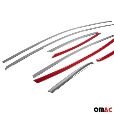 2011-2019 Ford Fiesta Upper Window Molding Trim Streamer Stainless Steel Silver 8 Pcs
