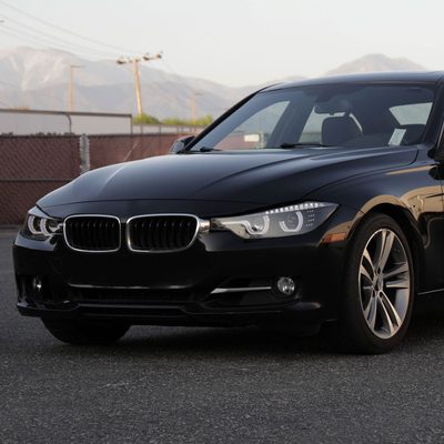 2012-2015 BMW F30 3 Series Sedan Dual U-Bar Headlights LED Signal Lights Black