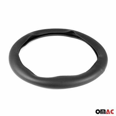 14.5-15.5’’ Steering Wheel Cover Black Leather Anti-slip Breathable