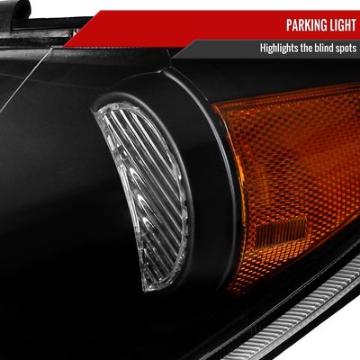 2005-2006 Toyota Camry Factory Crystal Headlights Amber Reflector Matt Black