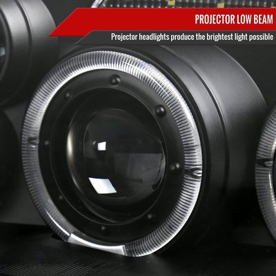 1999-2005 VW Jetta/Bora Mk4 Dual Halo Projector Headlights LED Light Black