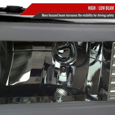 1994-2001 Dodge RAM 1500/ RAM 2500/3500 Dual LED Bar Factory Headlights Smoke
