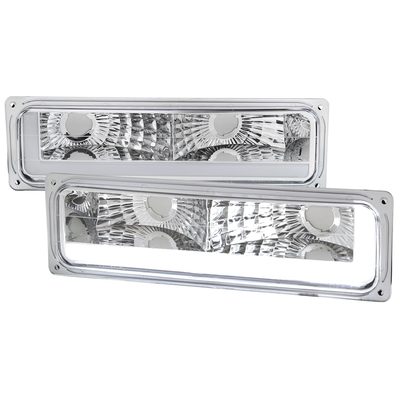 1988-1998 Chevy/GMC C10 C/K LED Strip Bumper Corner Signal Lights Chrome/Clear