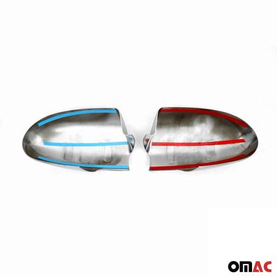 2006-2011 Hyundai Accent 3.gen Sedan Side Mirror Cover Caps Chrome Silver 2 Pcs