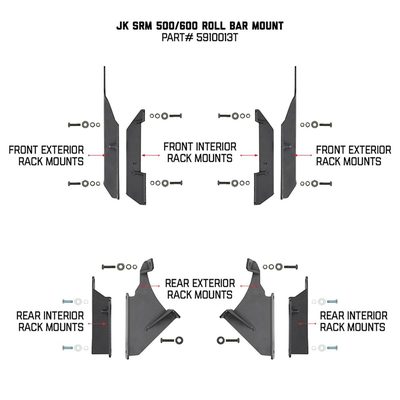 Kit de Montaje para Canastilla SRM al Roll Bar para Jeep Wrangler JK 07-18