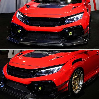 For Honda Civic 2016-2021 Full LED Projector Headlights Sequential DRL Matte Black Clear Lens