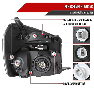 2005-2009 Chevy Equinox Factory Headlights w/Amber Reflector Chrome/Smoke
