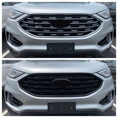 2019-2022 Ford Edge Grille Overlay Gloss Black 1Pcs ABS Plastic