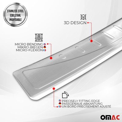 2013-2016 Ford Escape Trunk Sill Cover Bumper Guard Protector Stainless Steel Dark 2Pcs