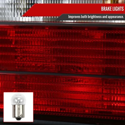 1992-1998 BMW E36 3 Series Sedan Tail Lights Chrome Housing/Red Clear Lens