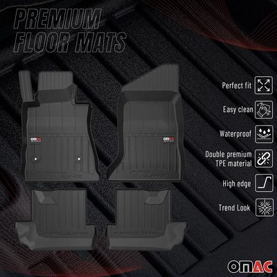 2016-2024 Chevrolet Camaro Coupe Premium Floor Mats Liners Full Set All Weather Heavy Duty