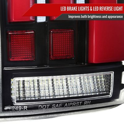 2007-2013 Toyota Tundra Sequential Red LED Bar Tail Lights Glossy Black/Clear
