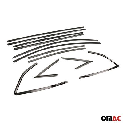 2012-2018 Ford Focus Hatchback Window Molding Trim Streamer Stainless Steel Dark 12Pcs