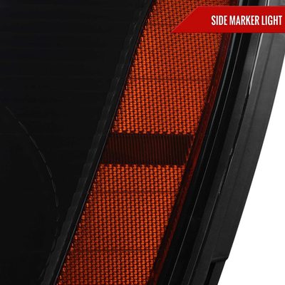 For Chevrolet Equinox 2005-2009 Headlights Switchback LED Bar Turn Signal Matte Black Housing Smoked Lens