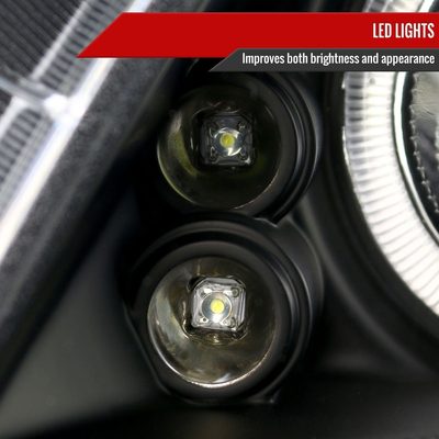 2005-2010 Scion tC Dual Halo Projector Headlights Matte Black/Clear Lens