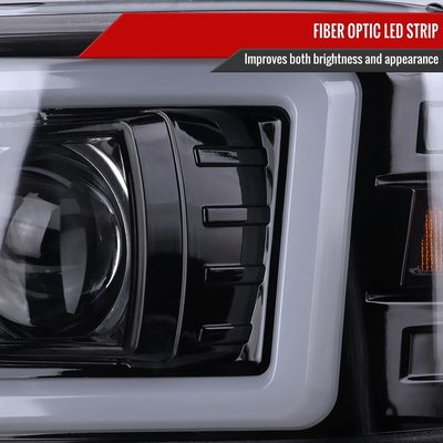 2000-2006 GMC Sierra/Denali/Yukon LED Strip Projector Headlights Black/Smoke