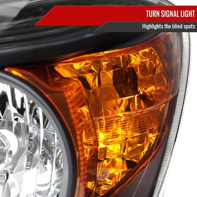 2006-2008 Toyota RAV4 Factory Style Headlights Matte Black/Clear Lens