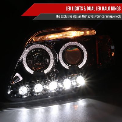 1997-2004 Ford F-150 / 97-2002 Expedition Dual Halo Projector Headlights Chrome