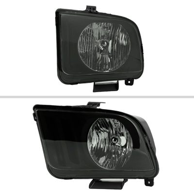 2005-2009 Ford Mustang Factory Style Headlights Matte Black/Light Smoke Lens