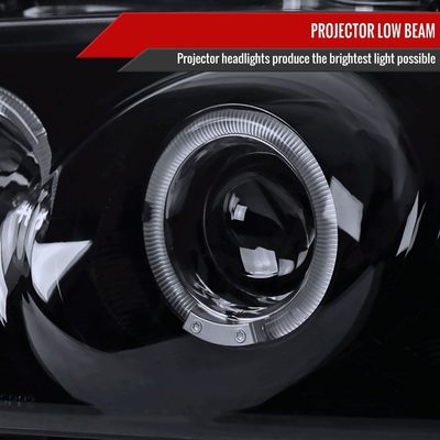 2004-2006 Nissan Sentra Dual Halo Projector Headlights Glossy Black/Smoke Lens